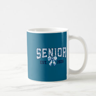 Senior est 2026 klas van 2026 coquette strik blauw koffiemok