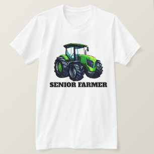 "Senior Farmer" en Green Tractor T-Shirt