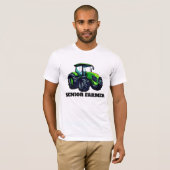 "Senior Farmer" en Green Tractor T-Shirt (Voorkant volledig)