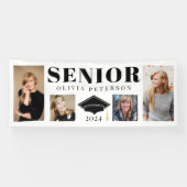 Senior Fotocollage Afstuderen Klasse van 2024 Spandoek (Horizontaal)