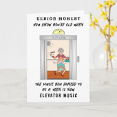 Senior Funny Flashback Ajouter une carte d'anniver (Fleur jaune)