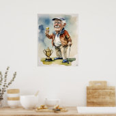 Senior Golfer - Golf Art Print (Keuken)