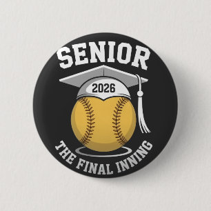 Senior Het Laatste Inning 2026 Softbal Afstuderen Ronde Button 5,7 Cm