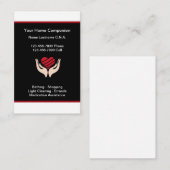 Senior Home Compagion Cartes de visite de coeur (Devant / Derrière)