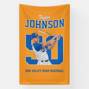 Senior honkbal aangepaste fototruit nummer sport spandoek