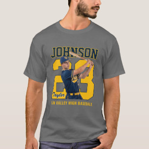Senior Honkbalspeler Nummer Aangepaste Foto Geel T-shirt