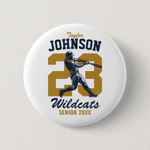 Senior honkbalteam middelbare school sporter ronde button 5,7 cm