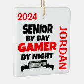 Senior houdt van het spelen van videogames keramisch ornament (Rechts)