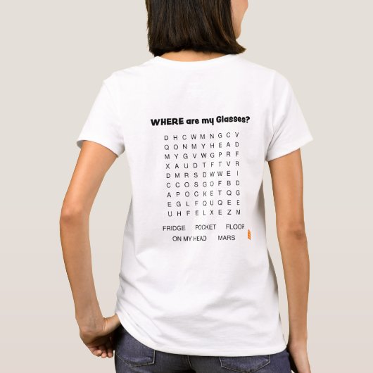 SENIOR HUMOR: Puzzle (achterzijde) + Oplossing (op T-shirt (Achterkant)