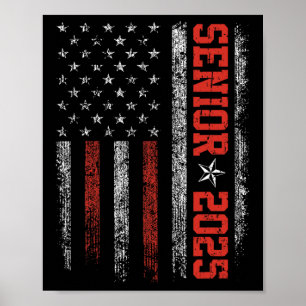 Senior Jaar 2025 Amerikaanse Vlag USA Afstuderen C Poster