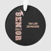 Senior Jaar Afstudeerder Foto Afstuderen Glitter J Ornament (voorkant)