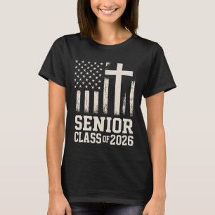 Senior Klas 2026 Kruis Vlag Nederland USA T-shirt