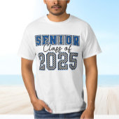 Senior Klas van 2025 Retro Blauw T-shirt