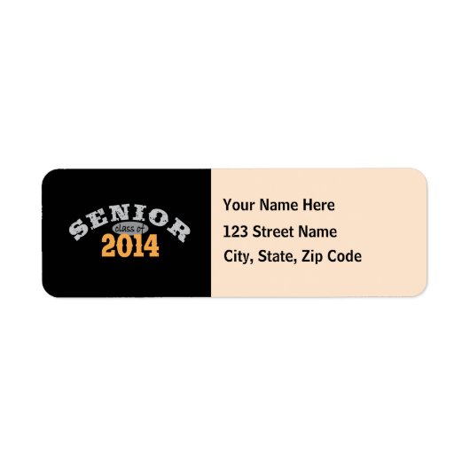 Senior klasse van 2014 etiket (Voorkant)