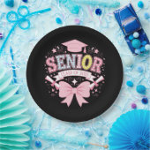 Senior Klasse van 2025 Afstuderen Roze Coquette Bo Papieren Bordje (Feest)