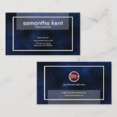 Senior Manager Velvet Blue Grunge Visitekaartje (Voorkant / Achterkant)