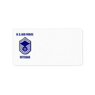Senior Master Sergeant USAF retouradreslabel Etiket