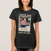 Senior Moeder Aangepaste Foto Script Naam Afstuder T-shirt (Voorkant)
