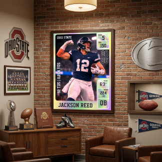 Senior Night Footballspeler Aangepaste Foto Sport  Poster