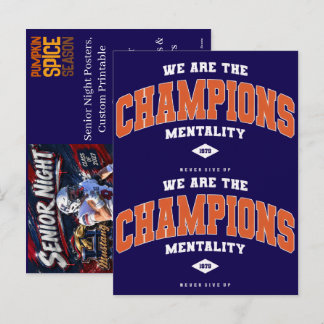 Senior Night Posters – Aangepaste Afdrukbare Sport Feestdagenkaart
