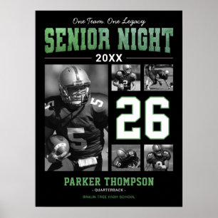 Senior Night Voetbal Groen Foto Poster