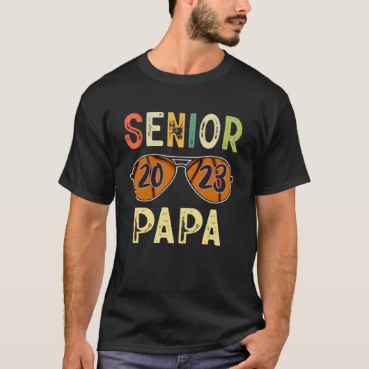 Senior Papa 2023 Trots Papa Basketbal Senior Afstu T-shirt (Voorkant)