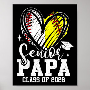 Senior Papa Cl Van 2026 Honkbal Softbal Afstuderen Poster