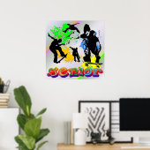 Senior - Poster de planche à roulettes (Bureau à domicile)