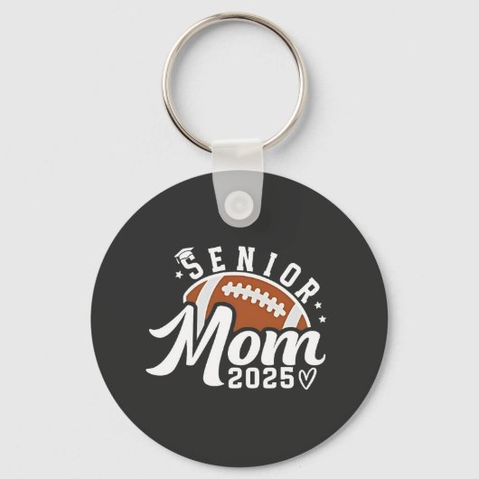 Senior Proud Mom 2025 Fantasy Football Afstuderen Sleutelhanger (Voorkant)