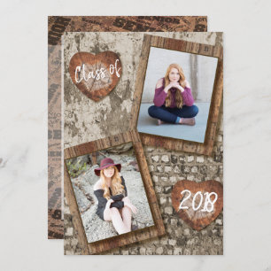 Senior Rustic Photo Afstuderen Kaart