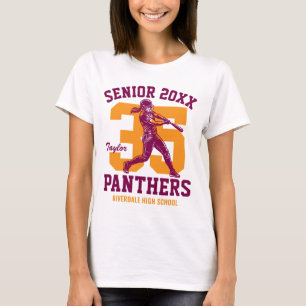 Senior Softbal Meisje Speler Aangepast Sportteam T-shirt