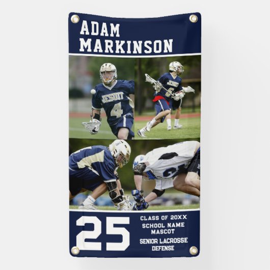 Senior Sport Lacrosse Outdoor Banner (Verticaal)