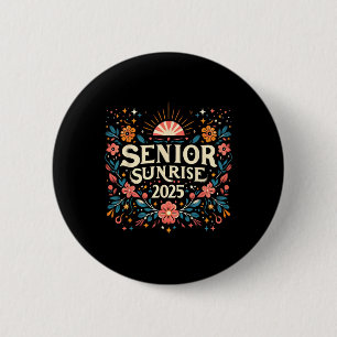 Senior Sunrise 2025 Hoge School Vintage Wilde Bloe Ronde Button 5,7 Cm
