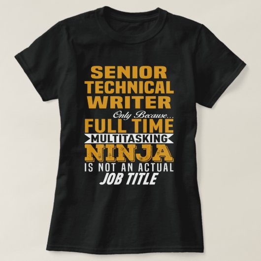 Senior Technical Writer T-shirt (Design voorkant)
