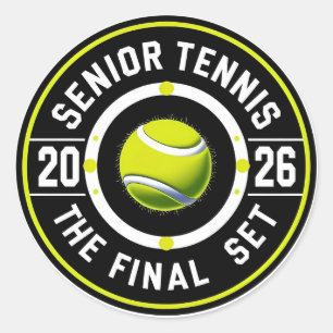 Senior Tennis 2026 – De Laatste Set Vintage  Ronde Sticker