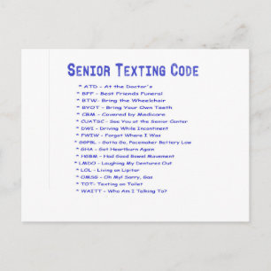 Senior Texting Code Briefkaart