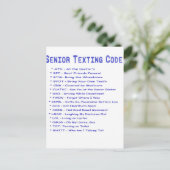 Senior Texting Code Briefkaart (Staand voorkant)