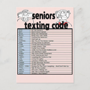 Senior Texting Code Briefkaart