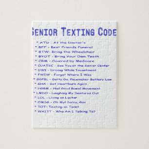 Senior Texting Code Legpuzzel