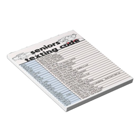 Senior Texting Code Notitieblok (Schuin)