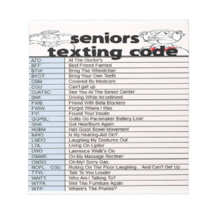 Senior Texting Code Notitieblok