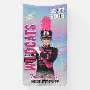 Senior Trompettist Marching Band Sportfoto Spandoek