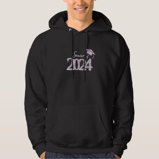 Senior van 2024 I School Kleur Paars Zwart Feest O Hoodie
