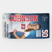 Senior Volleyball Girls Player Custom Sports Photo Spandoek (Horizontaal)