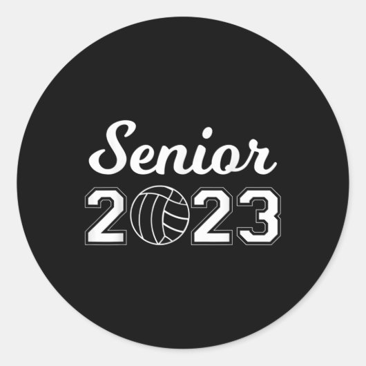 Senior Volleyball Ronde Sticker (Voorkant)