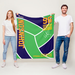 Senior Volleybalteam Aandenken Aangepaste Kleur Fleece Deken