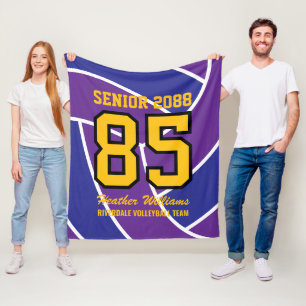 Senior Volleybalteam Aangepast Rugnummer Fleece Deken