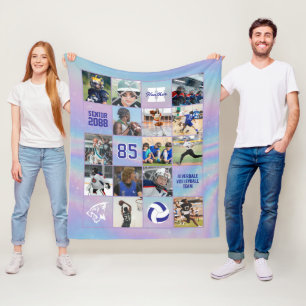 Senior Volleybalteam Aangepaste Foto Iridescent Fleece Deken