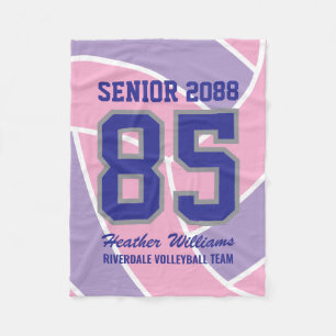 Senior Volleybalteam Aangepaste Naam Rugnummer Fleece Deken