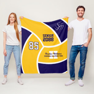 Senior Volleybalteam Aangepaste Tekst en Kleur  Fleece Deken